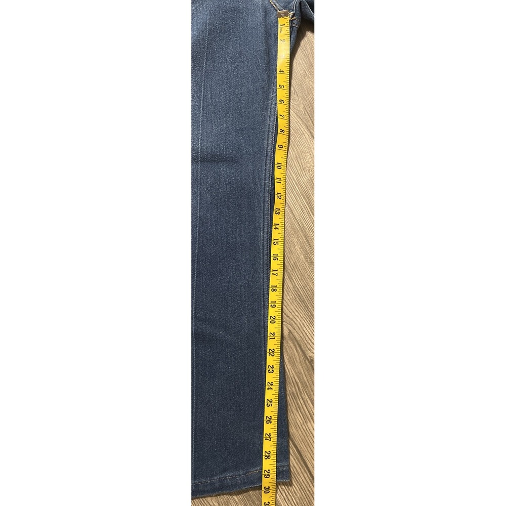 Levi's 517 Black Tab Boot Cut Dark Wash Poly Blend Blue Jeans Size 38x32 (38x29) - Picture 12 of 15